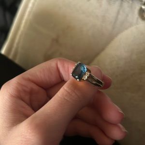 blue 14k gold ring